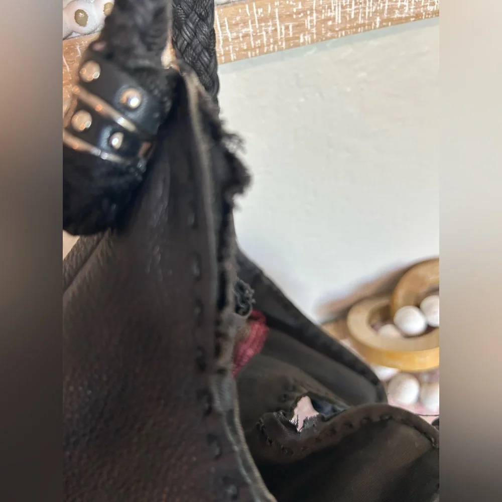 The Sak Black Braided-Handle Hobo Bag